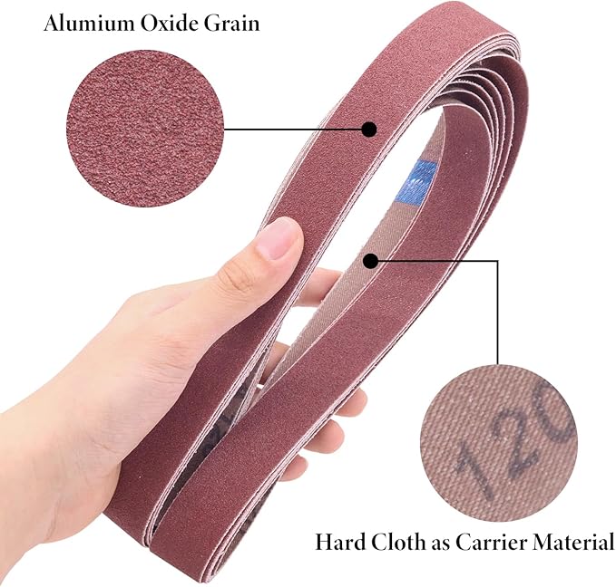 1 x 42 Belt Sander Sanding Belts, 1 inch x 42 inch Sanding Belt 120 Grit, Aluminum Oxide Sanding Belt for Belt Sander, 24 Pack(1x42in, 120 Grit)