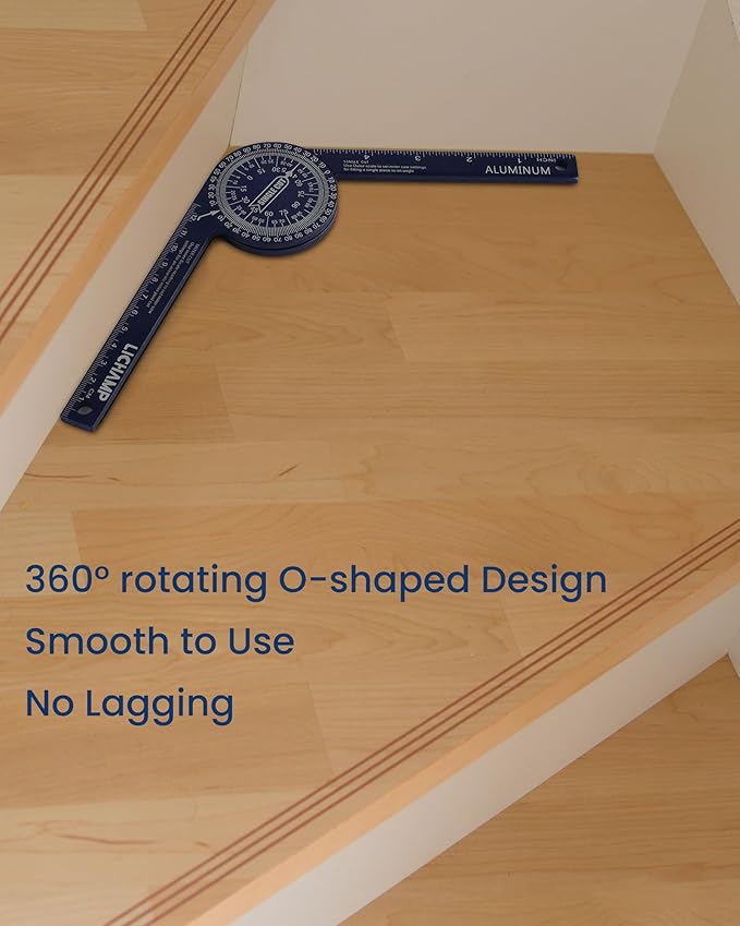 Lichamp Contour Gauge Profile Tool 5" 10" with Miter Saw Protractor Angle Finder 7", Super Gauge Shape and Outline Tool with Aluminum Miter Cut Protractor