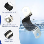 10PCS Reinforced Rigid Pipe Strap Clamp 3/4 Inch Conduit Clamp with Rubber Straps, Pipe Brackets for Mounting 2 Hole U Clamps Brackets Strap Hanger Tube Tension Clips Heavy Duty