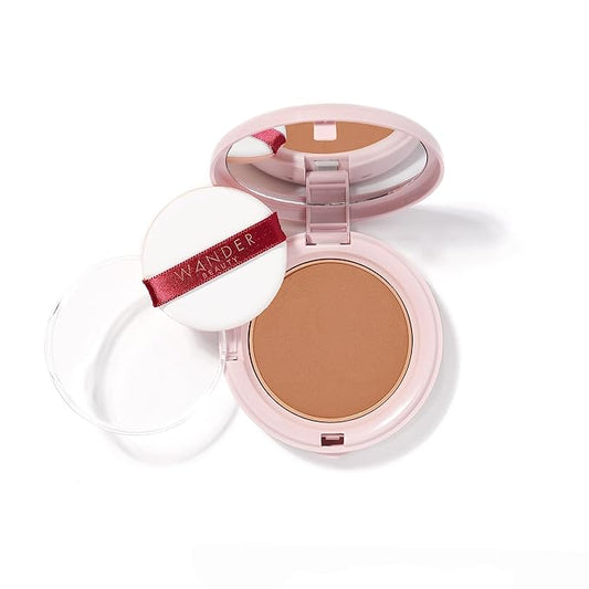 Wander Beauty Wanderlust Powder Foundation - Golden Rich - Blurs & Evens Skin Tone - Perfects & Hydrates With Hyaluronic Acid, Aloe, Honeysuckle, & Vitamin E - Lightweight, Buildable Coverage -0.31 oz-VeraVaultWomen