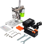 RATTMMOTOR DIY Benchtop Drilling Machine 110V-220V, Mini Desktop Variable Speed Drill Press 12mm Stroke, 3000RPM 795 Motor with Bench Vise Clamp, ER11 Collet for CNC Machining