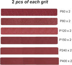 1 x 42 Inch Aluminum Oxide Sanding Belts, 2 Each of 60/80/120/150/240/400 Assorted Grits Abrasive Belts for Belt Sander, 12-Pack