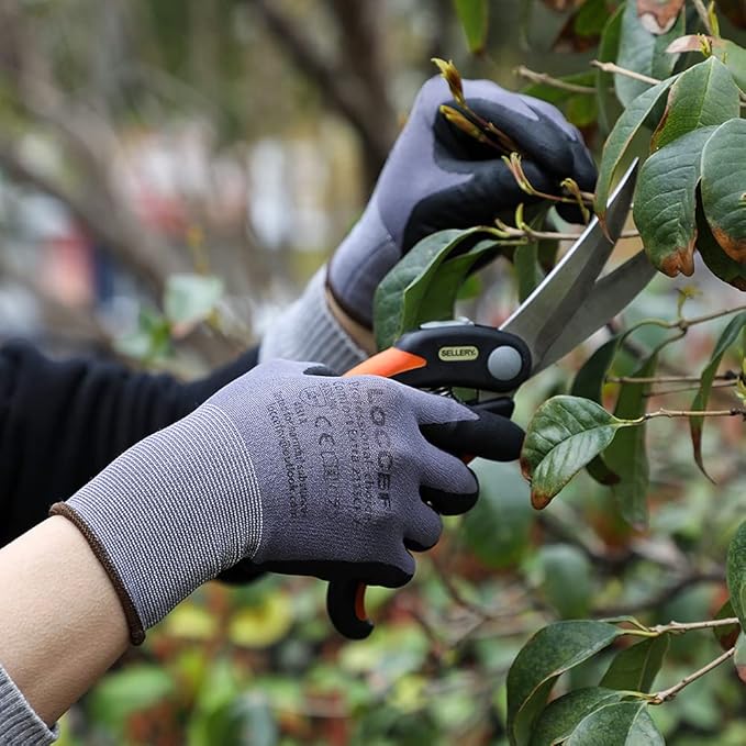 Safety Work Gloves MicroFoam Nitrile Coated-12 Pairs,Seamless Knit Nylon Gloves,Home Improvement,Micro-Foam Gloves