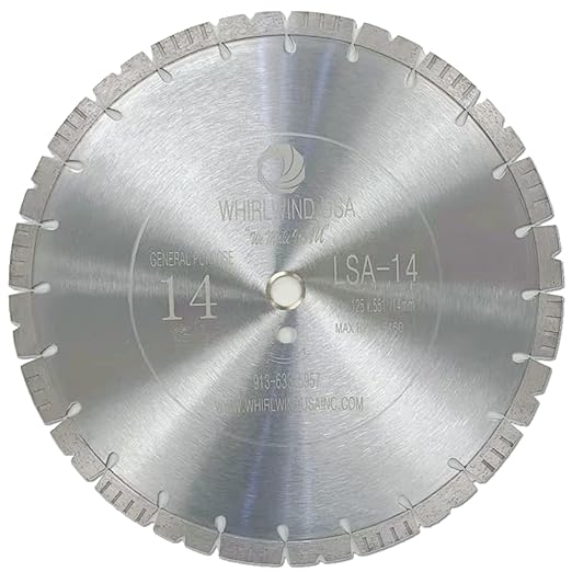 LSS Upgraded Version 14 inch Diamond Saw Blade Dry or Wet Cutting for Concrete Stone Brick Masonry,1"-20mm Arbor with 14 mm Segment