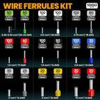 SOMELINE Ferrule Crimping Tool Kit, Self-Adjusting Pliers for Wire Ferrules AWG 24-8, With 18 Sizes Insulated and Non-insulated Wire Ferrules Terminals, Square Crimp Connector Assortment Kit