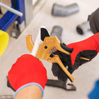 Mulwark PVC Pipe Cutter Tool Cuts up to 1-5/8", Heavy-Duty Aluminum Ratchet Cutter with Extra 3PC Teflon Tape and 1PC Blade for Cutting PVC, PPR, PE and Rubber Hose