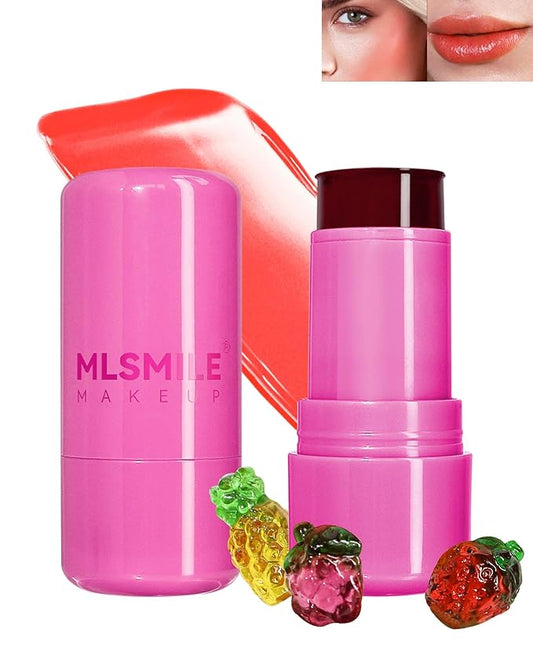 Makeup Jelly Tint,Cooling Water Jelly Tint Berry Blush Stick, Sheer Lip & Cheek Tint Stain, Long Lasting Waterproof Jelly Blush Lip Gloss, Vivid Color, Non-Sticky, Buildable Tinted Jelly Lip Stains-04-VeraVaultWomen