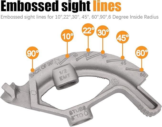 1/2-inch EMT Conduit Pipe,Conduit Hand Bender Tool for 1/2 in. EMT Pipes,Bender Head Aluminum