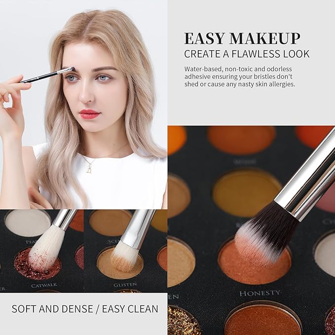 DUcare 15pcs Classic Black Makeup Brush Set with Bag Professional Soft Synthetic Foundation, Blending, Eyeshadow, Powder, Concealer Brushes for Flawless Makeup Application-VeraVaultWomen