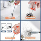 Drain Snake Hair Drain Clog Remover Tool - 114inch Sink Drain Cleaner for Toilet Sewer Shower Kitchen Bathroom Tub Clogged Drains Opener Cleaning Tool