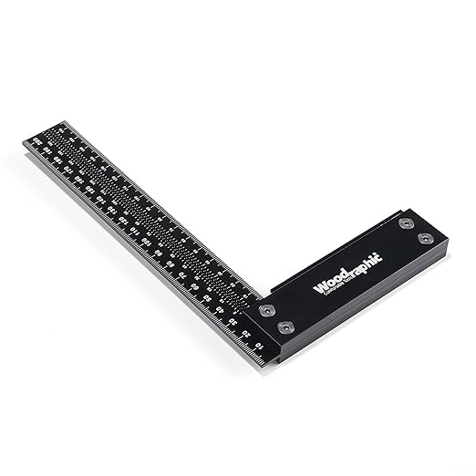 Precision Square Ruler for Measuring and Marking - Aluminum Steel Framing Tool for Professional Carpentry Use (200mm)