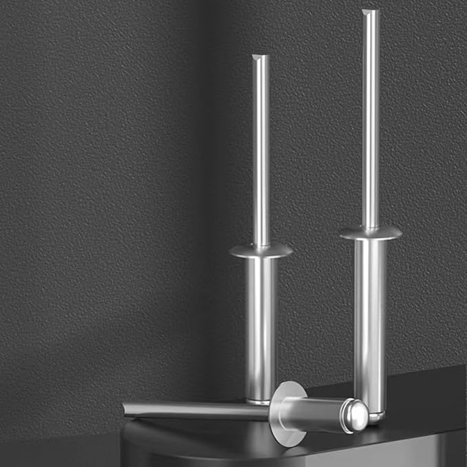 (180Pcs) 3/16" x 5/16" Aluminum Blind Rivets, 4.8 x 8mm Pop Rivets,Rivets for Metal,Silver-(VG10107)