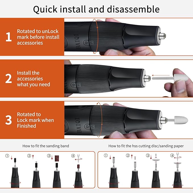 8.0V Cordless Rotary Tool, 5 Speeds, 65 Pcs Rotary Tool and Accessories Multi-Purpose For Carving, Engraving, Sanding, Polishing and Cutting,DIY Crafts