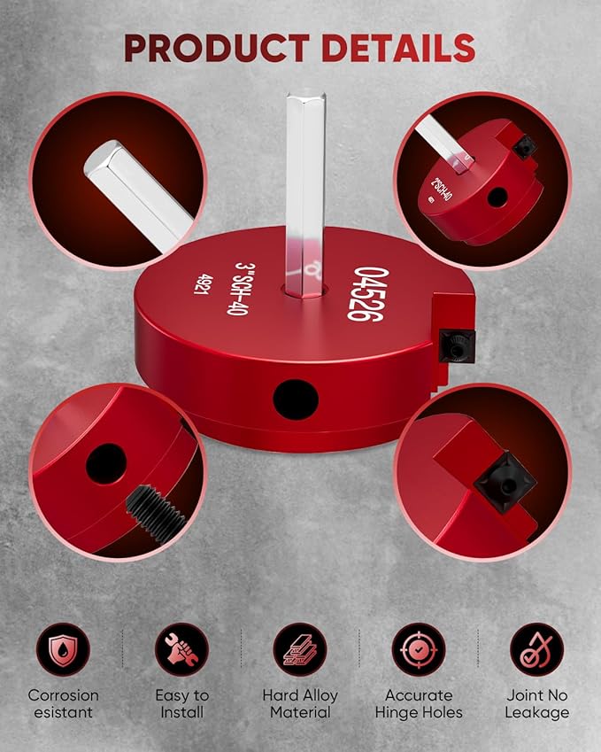 Saker PVC Pipe Reamer Kit, PVC Fitting Saver with 1-1/4inch,1-1/2inch, 2inch,3inch,4inch Head, For SCH40, ABS Pipe,CPVC Perfect for Plumbing Repairs, Fits Standard 1/2" Drill