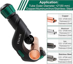 Copper Pipe Cutter Tool Set 3/16"-2" OD, Tube Cutter for Copper,Brass,Aluminum&Stainless Steel, HVAC Metal Plumbing Tubing cutter Tool with Deburring Tools&Extra Blades