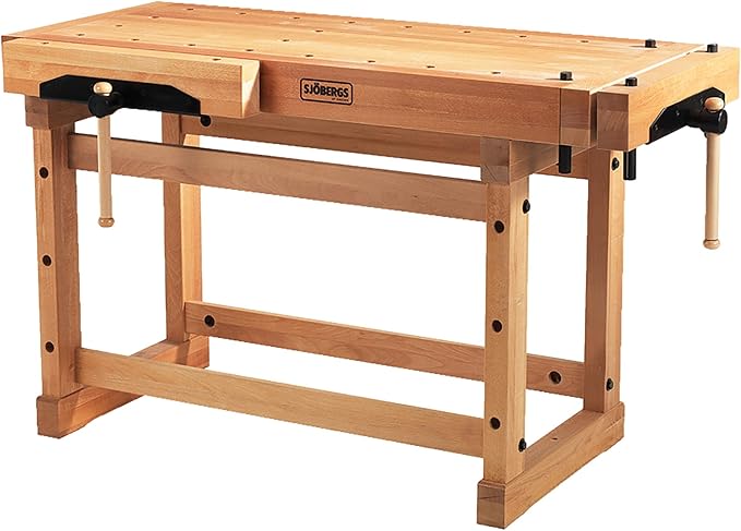 Sjobergs 33246 1500 Elite Woodworkers Beech Workbench, With Two Large Vices and Endless Options