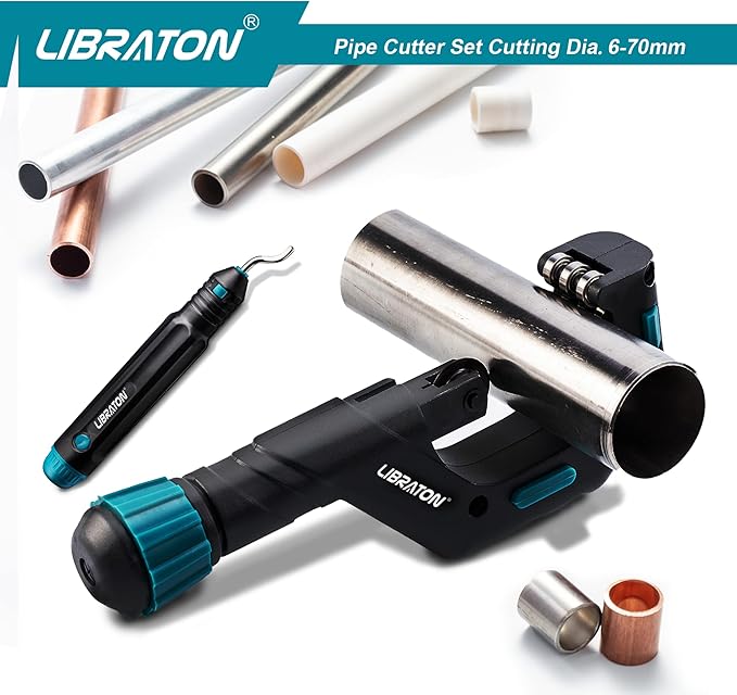 Libraton Copper Tube Cutter 1/4" to 2-3/4", Tube Cutter, Heavy-duty Tubing Cutter for Copper Pipe with Deburring Tool