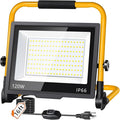 14400LM LED Work Light, 120W Flood Light with 16FT Cord & Switch, Portable Worklight with Stand, 5000K IP66 Waterproof Construction Lighting for Job Site Repairing Workshop Garage