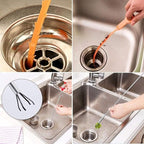 New Upgrade 76 inch Drain Snake Hair Drain Clog Remover Tool - Sink Drain Cleaner for Toilet Sewer Shower Kitchen Bathroom Tub Clogged Drains Opener Cleaning Tool, Flexible Grabber Claw Pick Up Tool