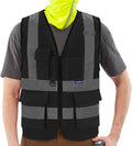 Black safety vest breathable