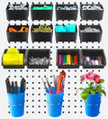 Pegboard Bins Pegboard Cups 15 Packs Set with Peg Hooks Assortment Cups with Hooks Assortment Bins Accessories for Garage Craft Workshop Workbench