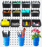 Pegboard Bins Pegboard Cups 15 Packs Set with Peg Hooks Assortment Cups with Hooks Assortment Bins Accessories for Garage Craft Workshop Workbench