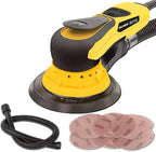 Electric Random Orbital Sander Brushless 350W 3A Multi-function Variable Speed Corded Orbital Sanders Machine For Woodworking, Car, Drywall Sanding, Polishing…