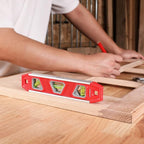 WORKPRO 9-Inch Torpedo Level Magnetic, Small Leveler Tool with 3 Different Bubbles 45°/90°/180° and Overhead Viewing Window, Shock Resistant Bubble Level V-Groove for Measuring plumbing, wood, etc.
