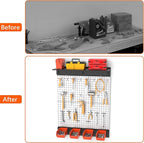 TORACK 69PCS Metal Pegboard with Accessoreis for Garage Wall, Tool Organizer Pegboard with Hooks, Wall Mounted Bins/Shelf, Tool Storage Peg Board for Wall(Grey)