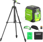 Laser Level with 47in Tripod Self Leveling, HUEPAR 98Ft Laser Level Green Line Laser Cross Line Laser Leveler Tool for Picture Hanging, Tile, Home Renovation, Indoor Project, Battery&Goggles Included