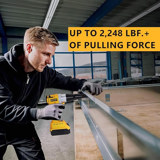 Cordless Rivet Gun Tool for Dewalt 20V Max Battery(No Battery), Brushless Electric Automatic Rivet Gun,Brushless Motor for Rivets 1/8'', 5/32'', 3/16", for Metal, Plastic and Leather