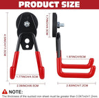 Landhoow Large Magnetic Hooks Heavy Duty Garage Magnet Hooks Strong Storage Utility Magnetic Hangers with Anti Slip Rubber Coating for Indoor and Outdoor Hanging(Red,10 Pcs)