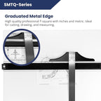 Pacific Arc 48 Inch T Square, Traditional Stainless Steel, Graduated Inch and Metric