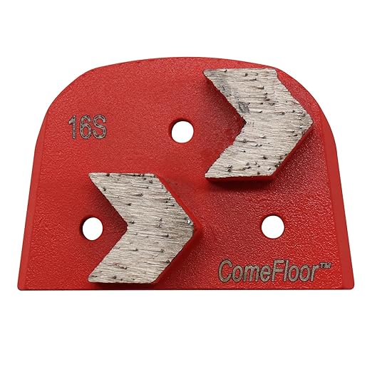 Concrete Floor Grinding Discs, Diamond Metal Grinding Tooling for Lavina Grinders, Concrete Preparation & Thin Epoxy Remove, Double Arrow Segments 16 Grit Soft Bond, Pack of 9