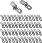 Hordion 50Pcs M5 Two Hole Strap U Bracket, M5 Rigid Pipe Strap Stainless Steel Conduit Clamp for Fixing Pipe (3/16 Inch)
