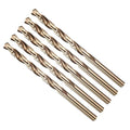 Drill Bit, #3 Cutting Diameter (5.41mm), 4341 HSS Gold Finish 135° Cutting Angle Number Jobber Bits - (Applications: for Drilling Soft Metal Plastic Wood), 5-Pieces