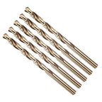 Drill Bit, #3 Cutting Diameter (5.41mm), 4341 HSS Gold Finish 135° Cutting Angle Number Jobber Bits - (Applications: for Drilling Soft Metal Plastic Wood), 5-Pieces