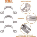 12 Pcs 2.5inch Rigid Pipe Strap,Two Hole Stainless Steel Strap U Bracket, Widened Tube Strap Tension Clip Assortment Kit Heavy Duty Pipe Clamp for Pipe Fixing（75mm）