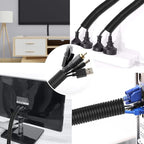 Sasylvia 1/2" x 300 ft Split Wire Loom Tubing Automotive Wire Loom Assortment Split Cable Sleeves Bulk Flexible Electrical Conduit Protective Kit