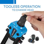 AKKTOL Rivet Gun Kit, 1/4" Pop Rivet Gun Kit with 210pcs Blind Rivets, Heavy Duty 13" Rivet Gun Tool with 5 Nosepieces incl. 3/16" & 1/8" for Metal, Gutter & Automotive