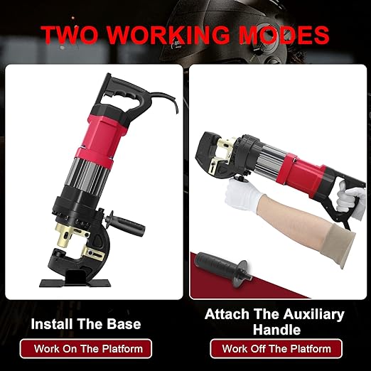 1400W Electric Hydraulic Hole Punch for Metal,Steel Hole Punch Heavy Duty Hydraulic Hole Puncher,Electric Punching Machine with 5 Dies - Precise Drilling for Aluminum Copper Plate Angle Iron,MHP-20