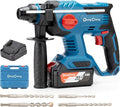 DongCheng 20V Max Cordless Rotary Hammer Drill, 7/8" SDS-Plus, 4 Application Modes, Brushless, 2.1 Joules, Cordless Demolition Hammer for Concrete, Including 4.0Ah Battery and Charger, 4 Drill Bits