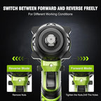 Cordless Impact Wrench, 406Ft-lbs (550N.m) Brushless 1/2 inch, 2800RPM High Torque Impact Gun, 2x 4.0Ah Battery, Charger, 4 Sockets, Electric Impact Wrench for Car Home