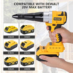 Cordless Rivet Gun Tool for Dewalt 20V Max Battery(No Battery), Brushless Electric Automatic Rivet Gun,Brushless Motor for Rivets 1/8'', 5/32'', 3/16", for Metal, Plastic and Leather