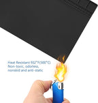 Handook Soldering Mat Silicone Repair Mat Heat Resistant 932°F Workbench Mat for Cellphone, Computer, PCB board Electronic Repair Mat for Soldering Station Iron Gun with Size 16 x 12 Inch (Black）