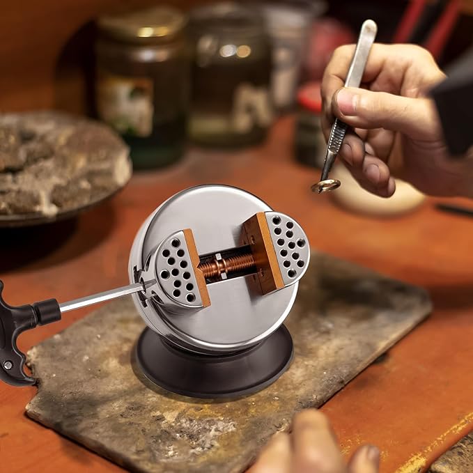 DZQ Ball Vise 4" Engraving Setting Tool 360°Rotation Professional Ball Vise 36PCS Attachment Jewelry Engraving Block Tools Standard Block