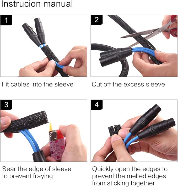 Alex Tech 25ft - 1.25 inch Cord Protector Wire Loom Tubing Cable Sleeve Split Sleeving for USB Cable Power Cord Audio Video Cable – Protect Cat from Chewing Cords - Black