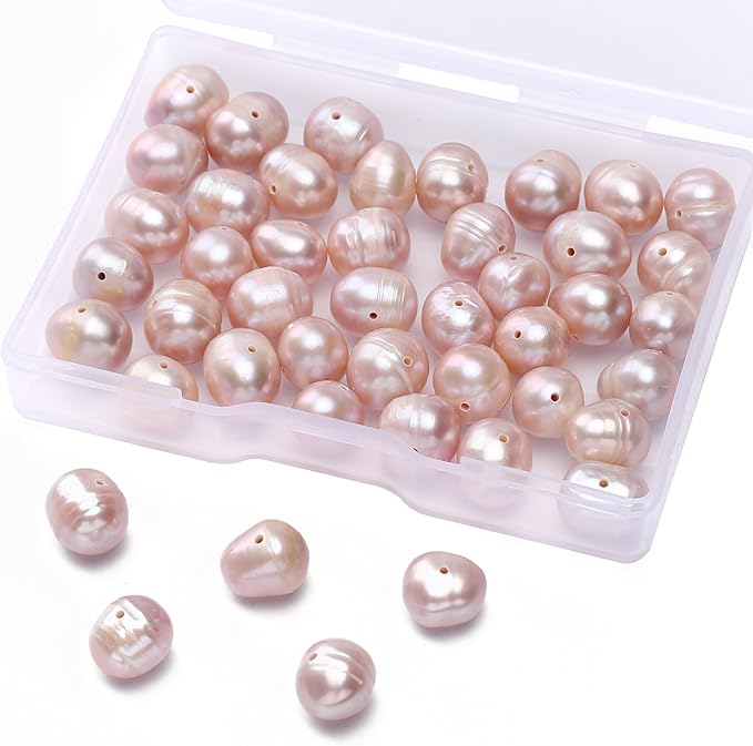 Natural Pearl Beads Potato 8-9mm Purple Freshwater Cultured Loose Gemstone Beads for DIY Jewelry Making 13.8''/Strand HQ