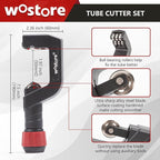 Wostore Tube Cutter Set Heavy Duty Pipe Cutter 3/16-2 Inch (5-50mm) O.D.tubing, Mini Tube Cutter 1/8 to 7/8 Inch (3-22mm), Deburring Tool For Copper, Aluminum, PVC Pipes