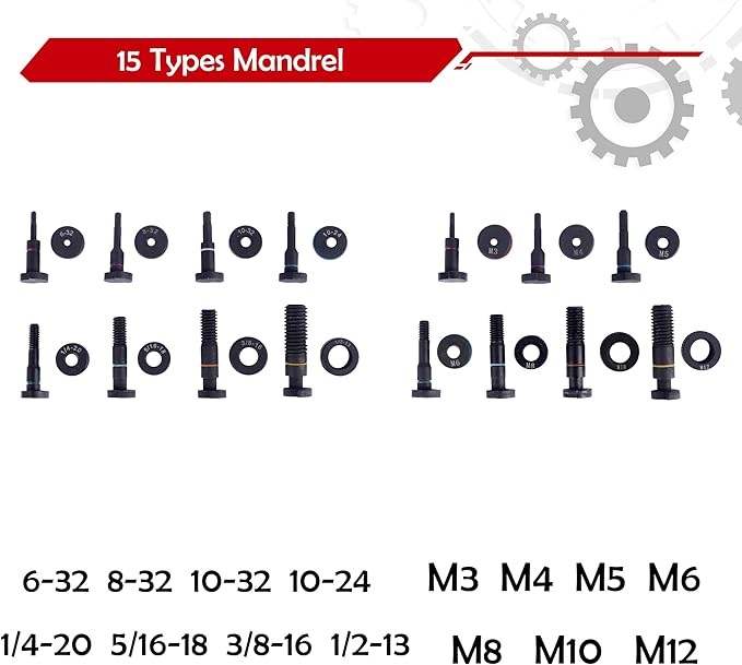 BEETOW Rivet Nut Tool Kit, 16 Inches Rivet Nut Gun, 15 Types Mandrel, 200 Pcs Rivet Nut in Two Box, a Carrying Storage Case